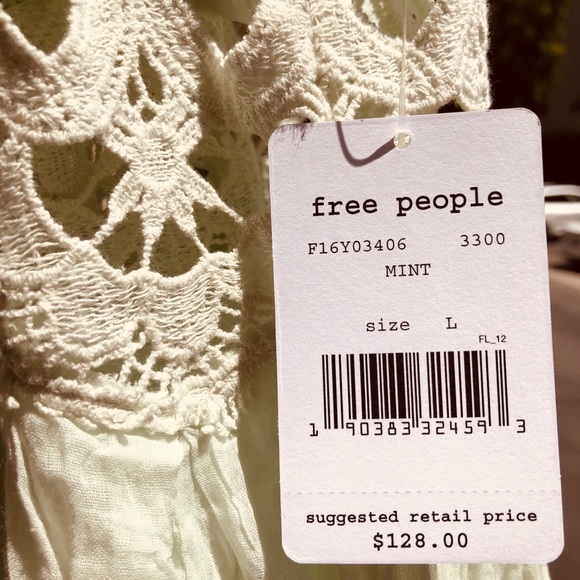Free People Mint Lace Crochet Mini Dress NWT - Picture 4 of 8